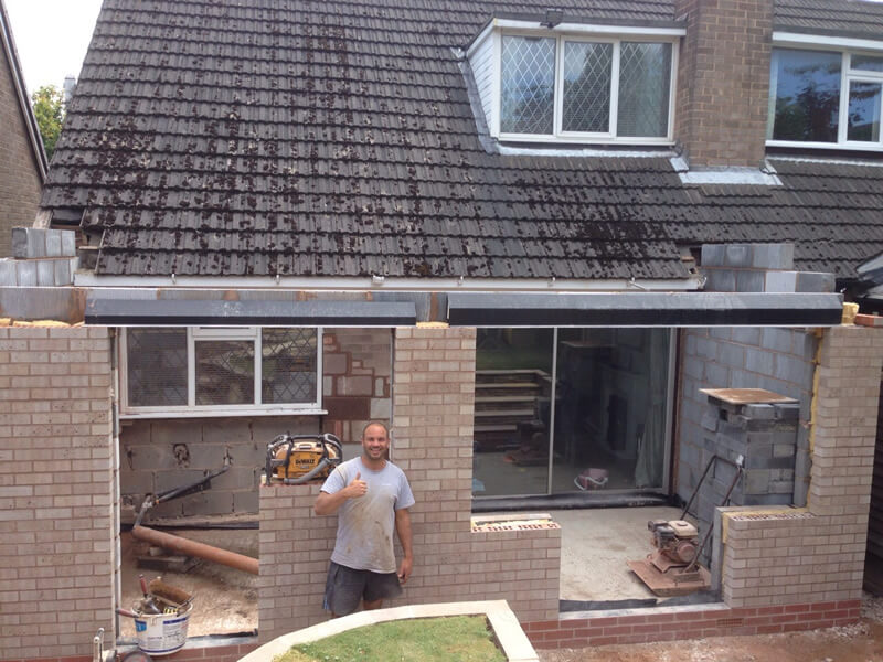 Two storey rear extension,  kitchen dinner and bedroom